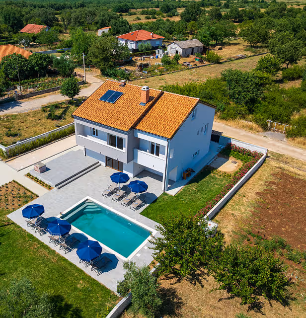 Drone footage of the house