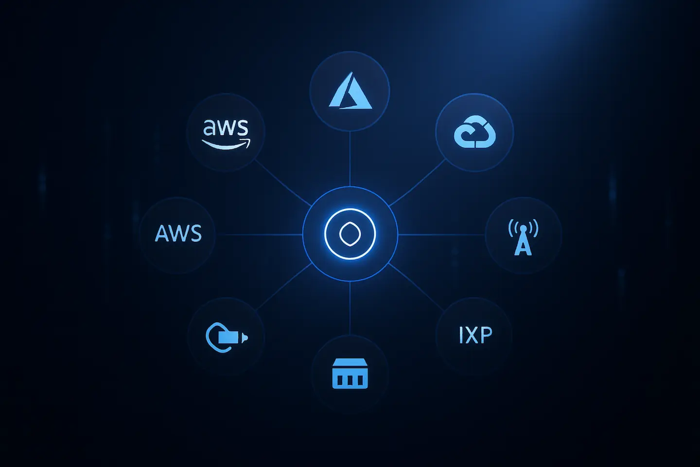 Connexions directes à opérateurs télécoms, IXP et clouds publics (AWS, Azure, GCP) pour optimiser les flux de données et réduire la latence.