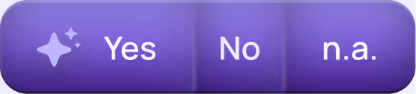 A purple button with the words yes and no.