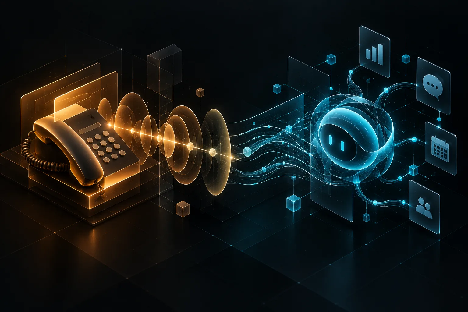Centralino AI vocale che trasforma chiamate telefoniche in flussi digitali e automazioni intelligenti