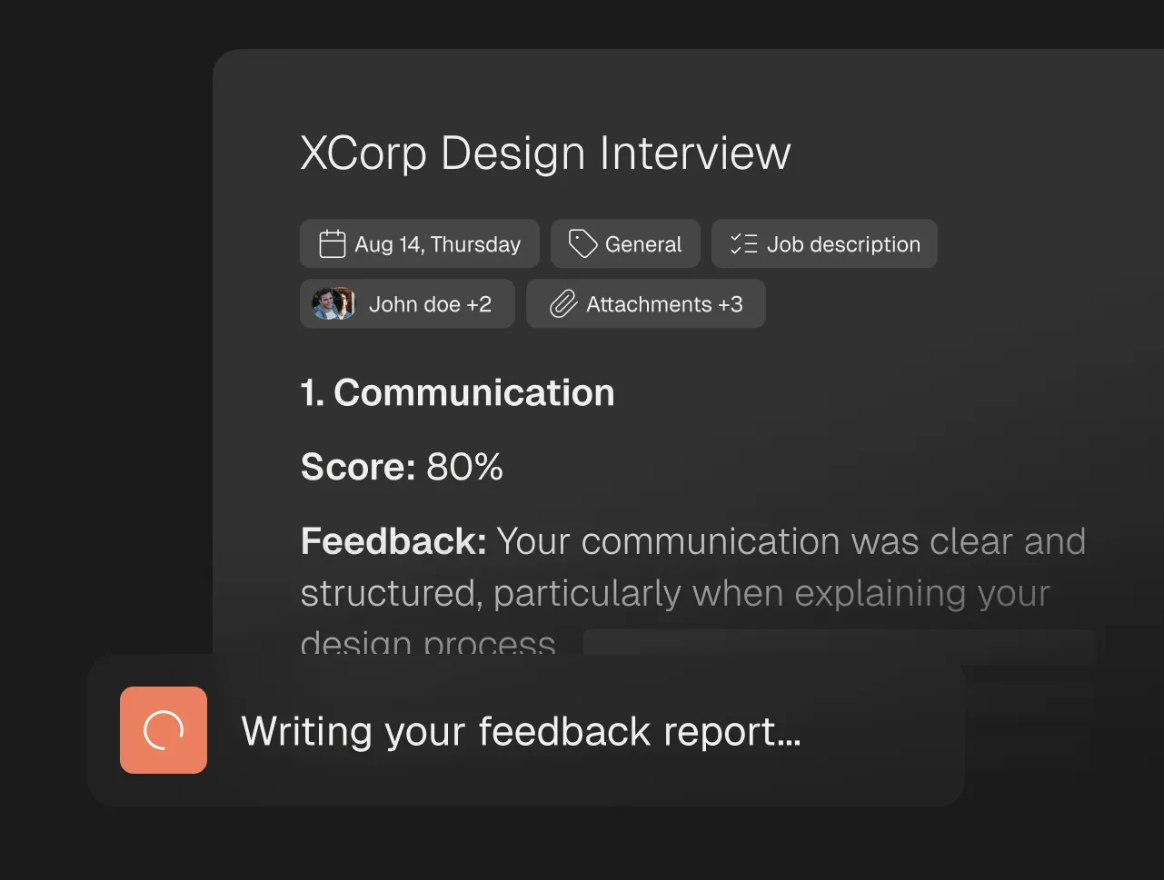 writing your feedback report