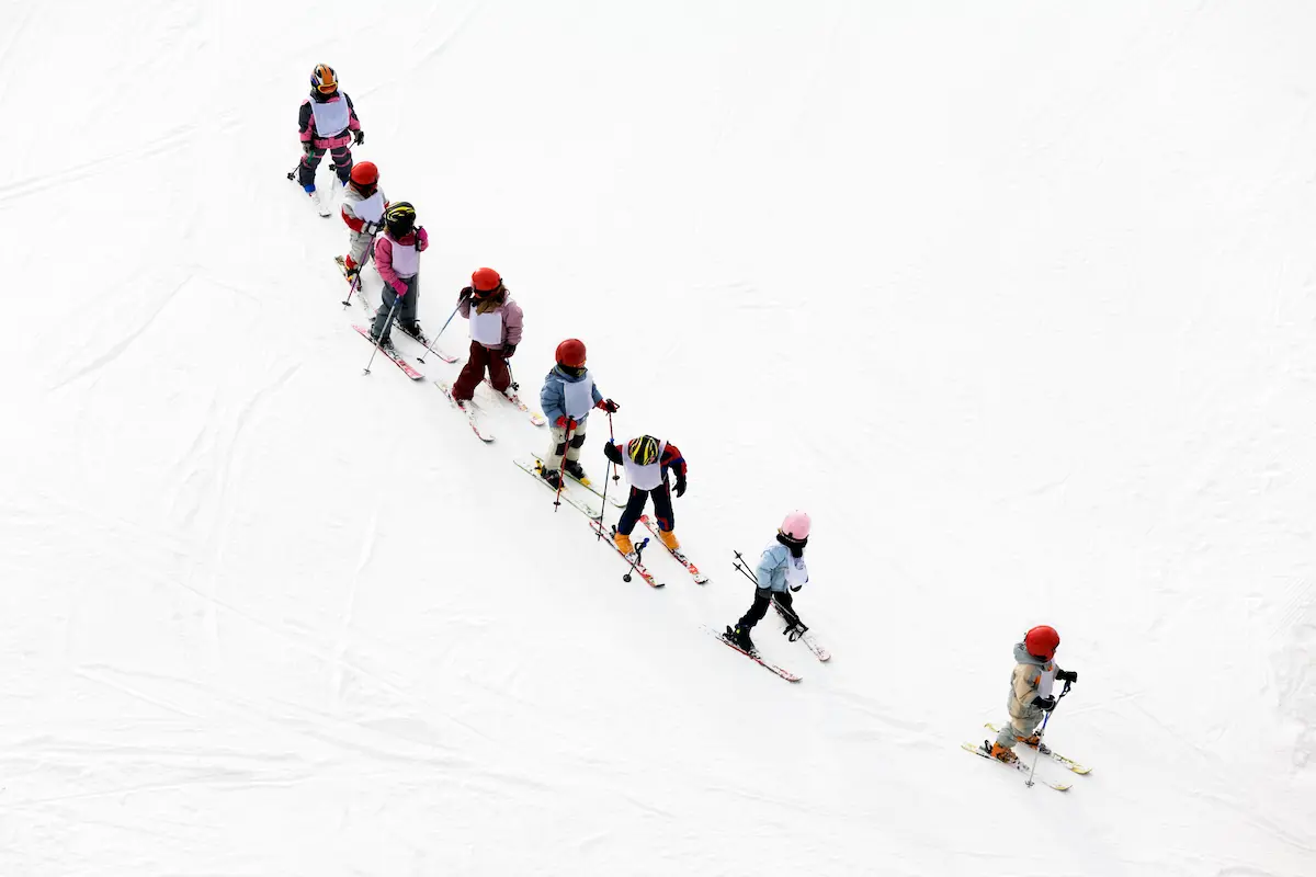 Cours de ski sur les pistes enneigées de Saint-Martin-de-Belleville avec Oxygene