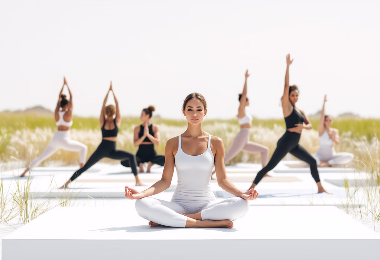outdoor yoga session for a yoga studio