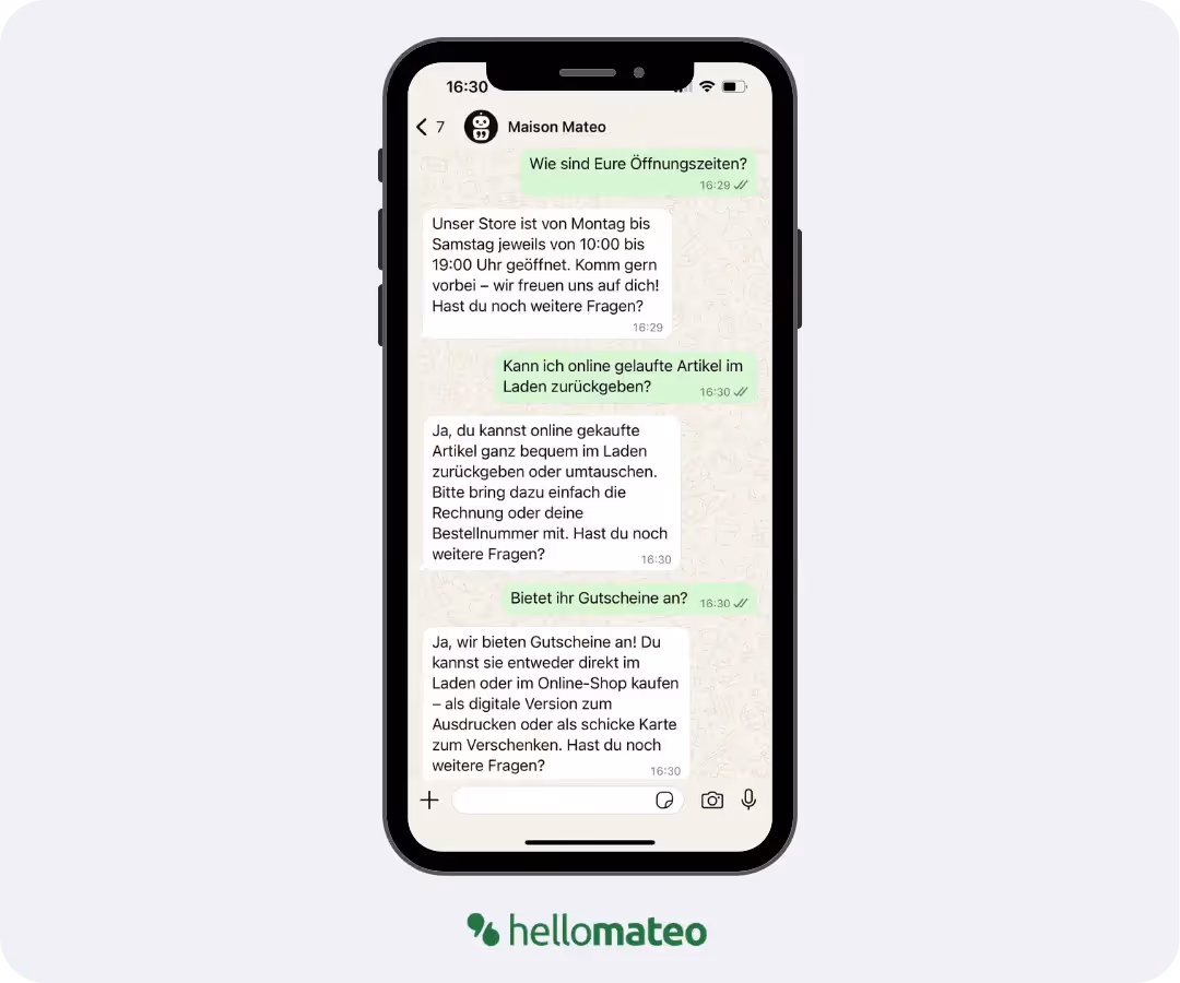 Screenshot AI-Agent im Kundenservice