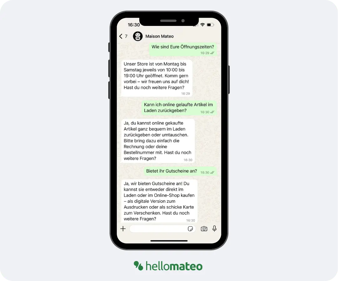 Screenshot AI-Agent im Kundenservice