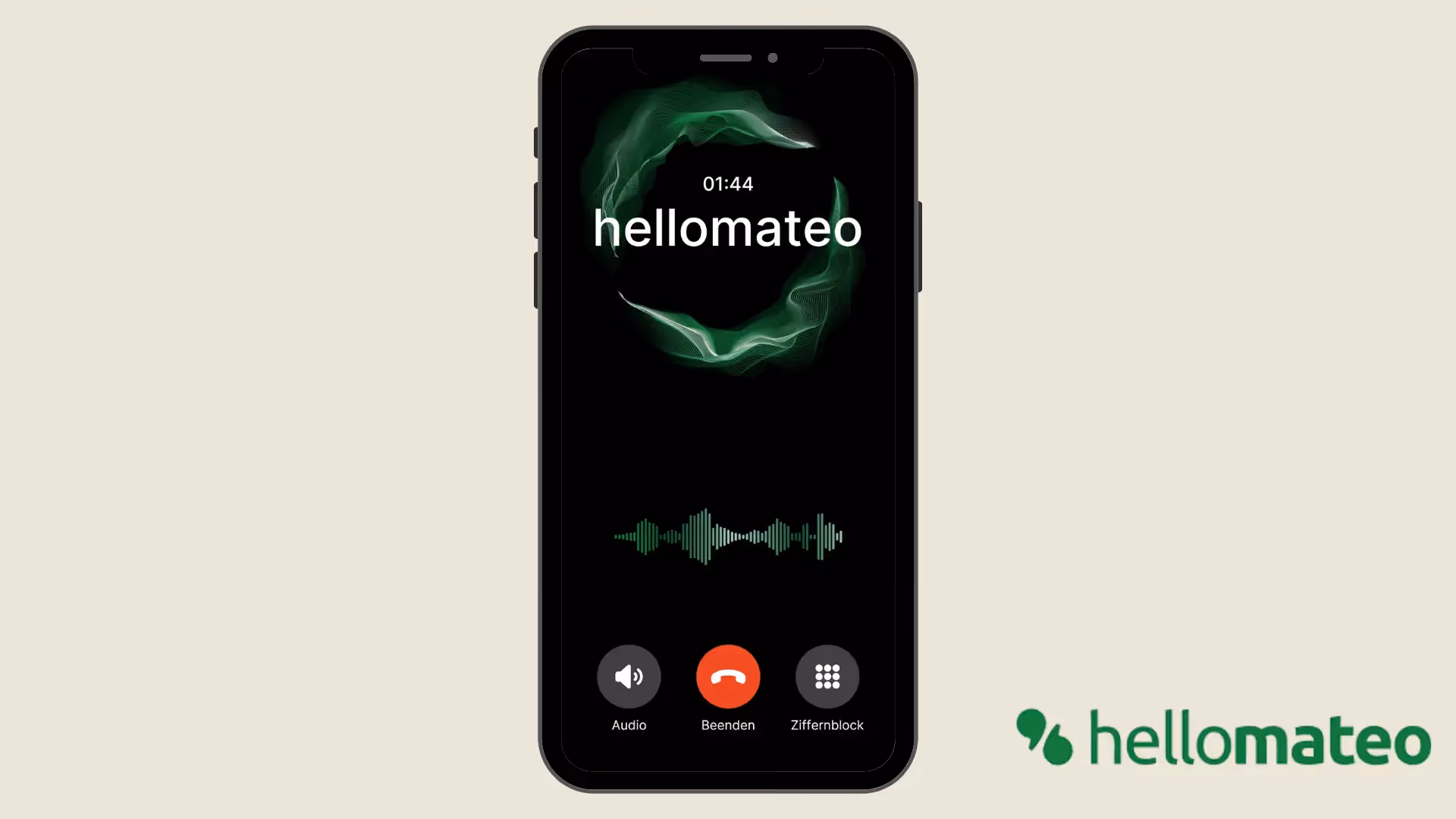 Screenshot vom KI-Telefonassistent von hellomateo