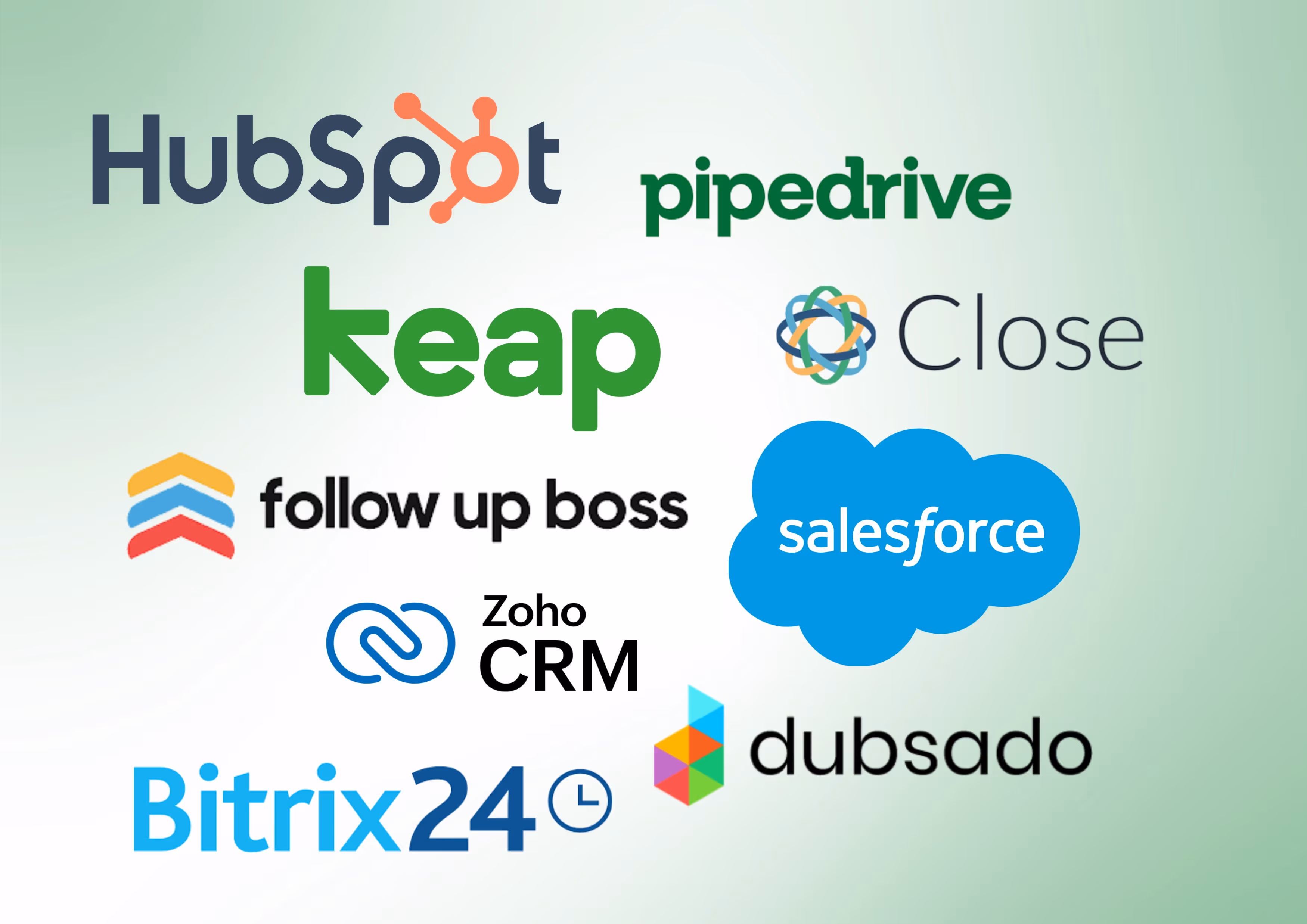 Logos der beliebtesten CRM-Systeme