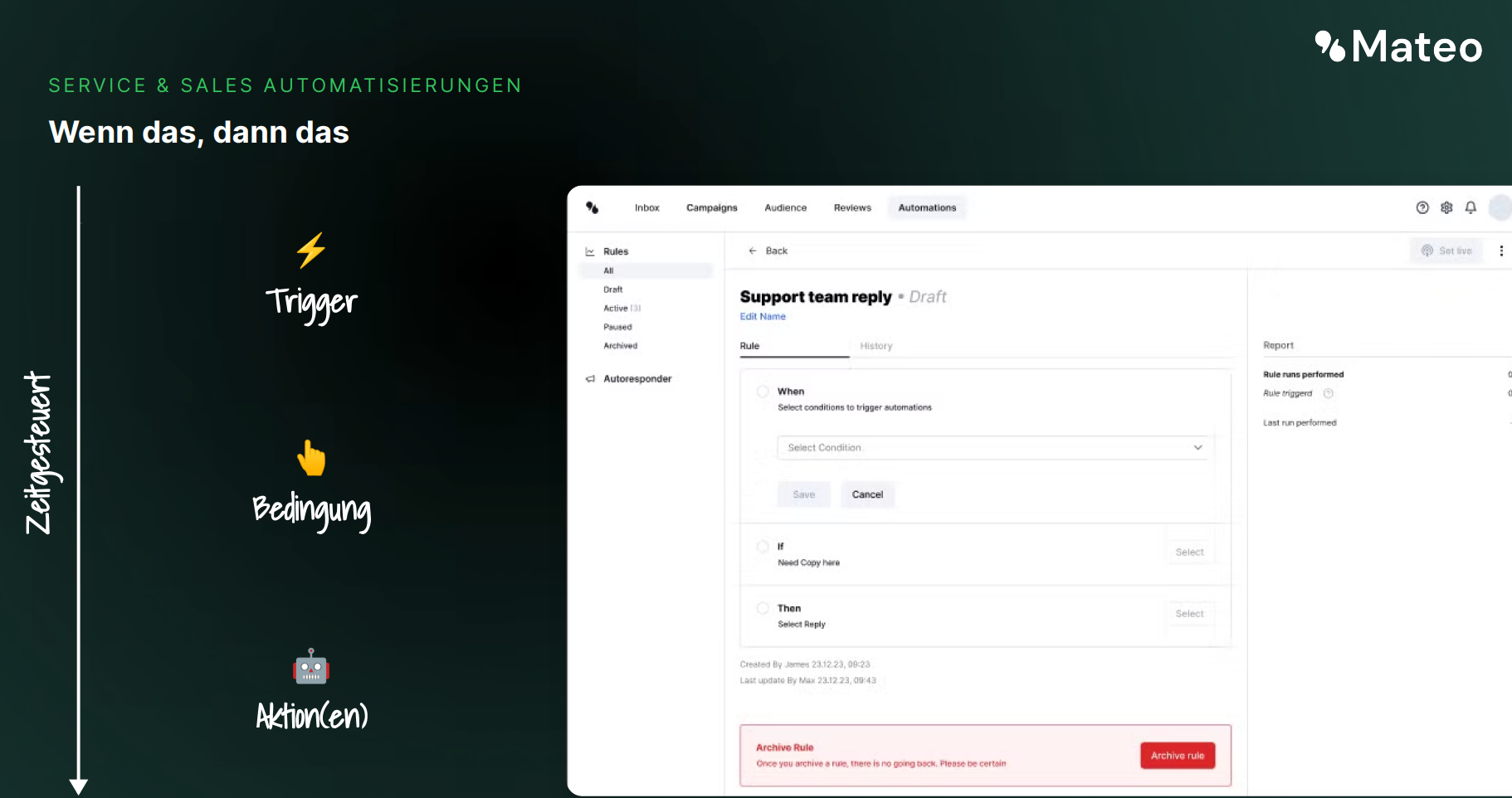 Funktionsweise der Service und Sales Automatisierungen