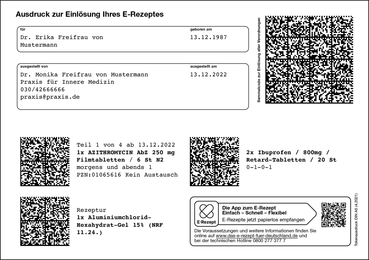 Ein E-Rezept im .pdf Format 