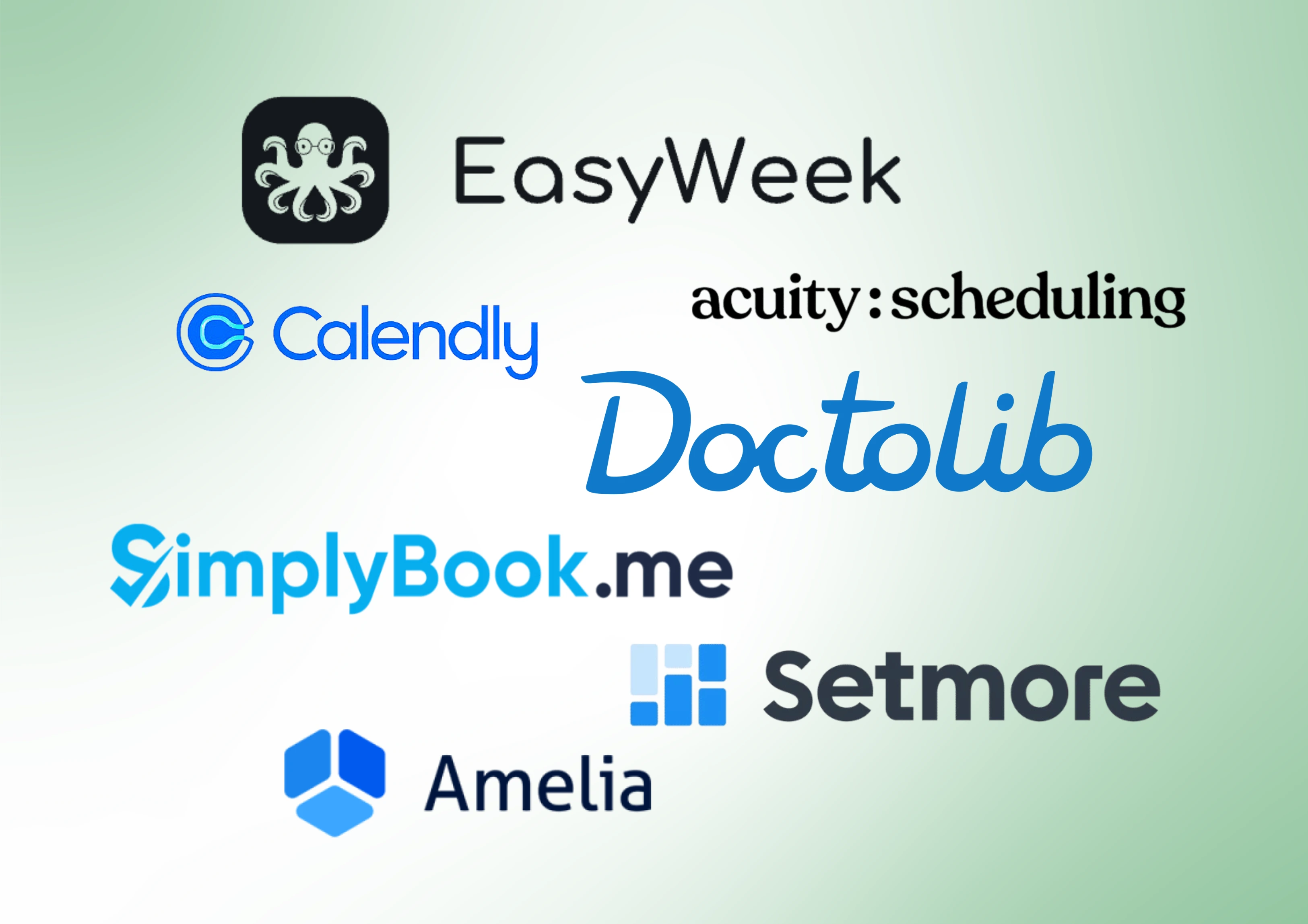Logos der beliebtesten Terminbuchungs Apps