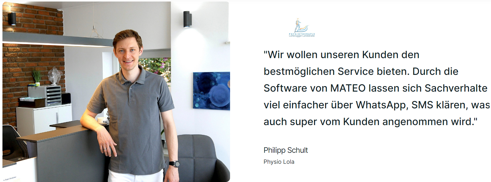 Kundenzitat einer Physiotherapiepraxis
