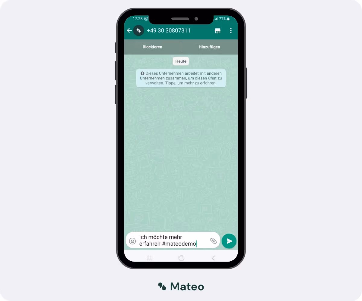 Vorausgefüllte Nachricht mit WhatsApp Click-to-Chat