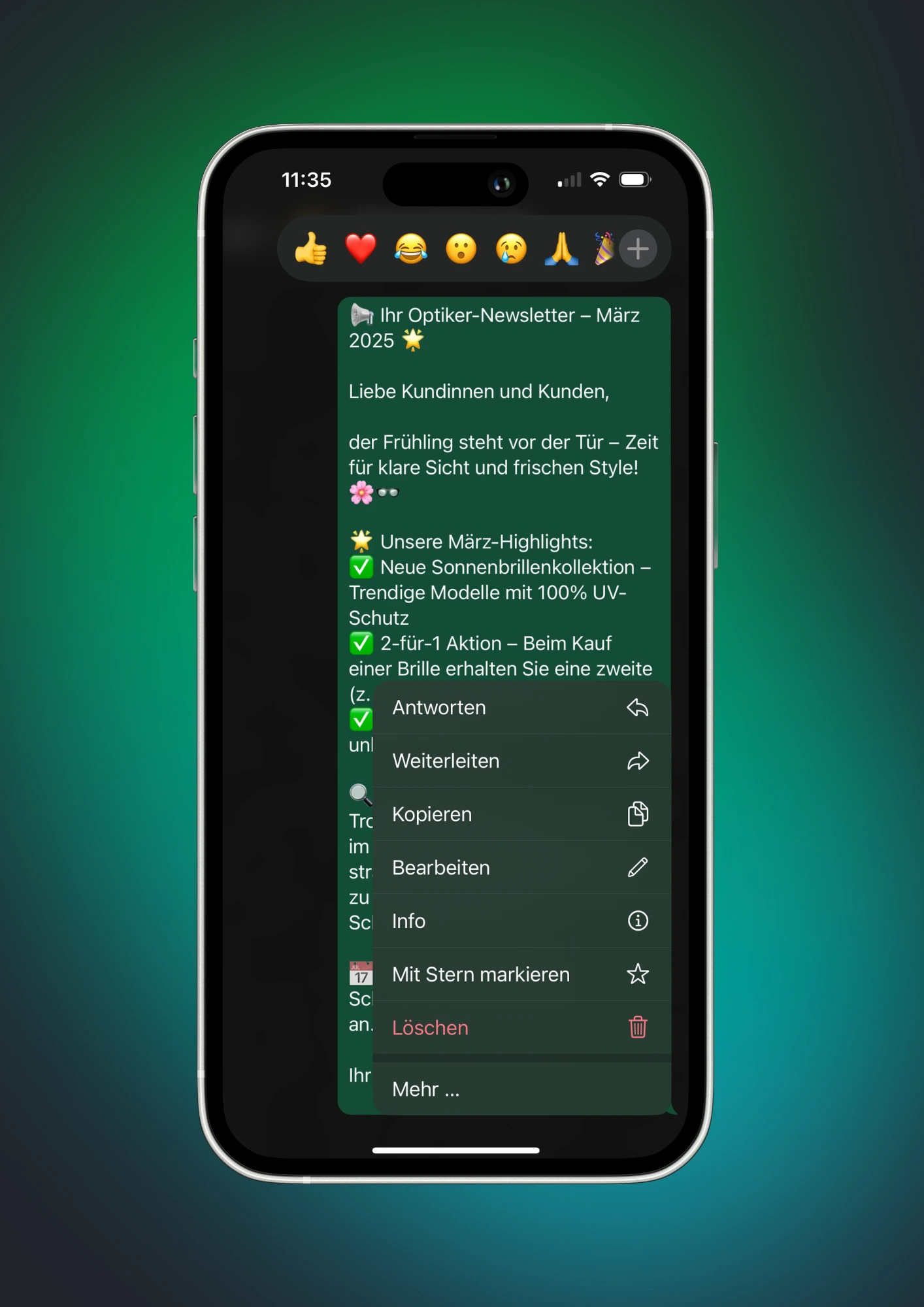 WhatsApp Business Nachrichten löschen Schritt 1