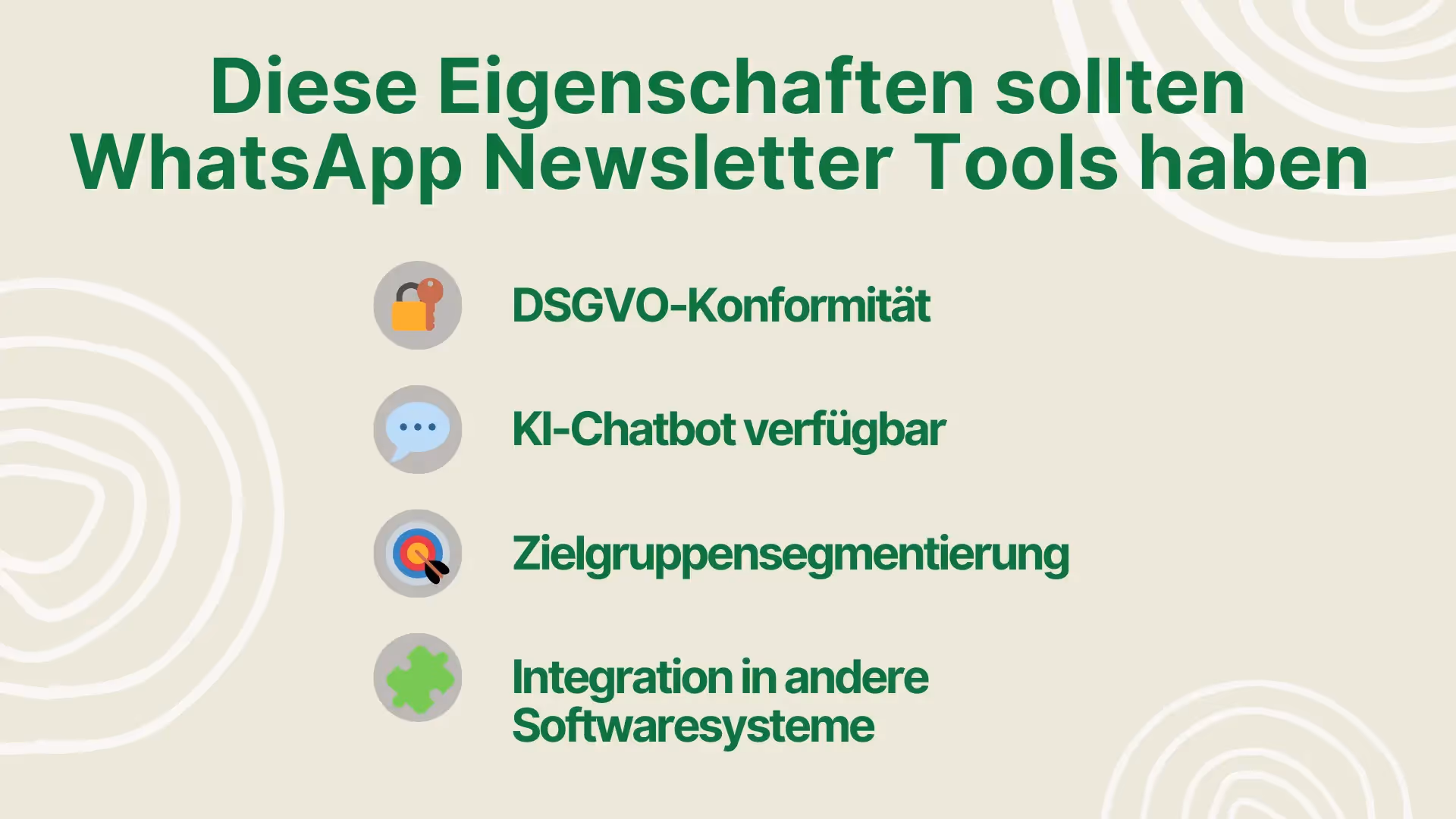 Eigenschaften WhatsApp Newsletter Tools