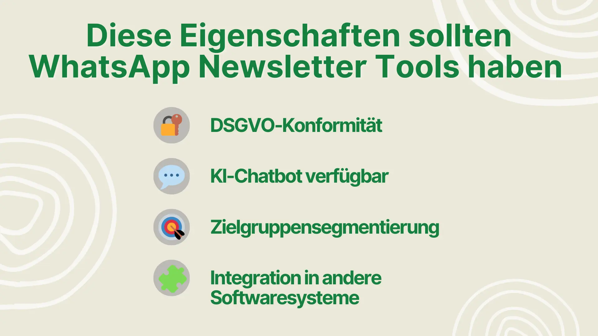 Eigenschaften WhatsApp Newsletter Tools