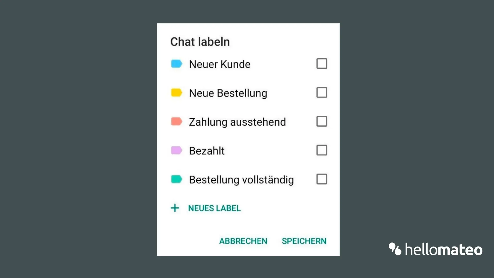 Chats nach Kategorien labeln in WhatsApp