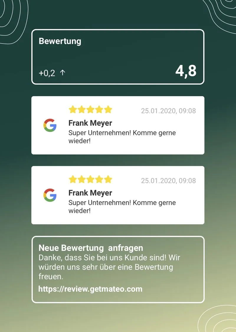 Kundenanfrage von Google Bewertungen