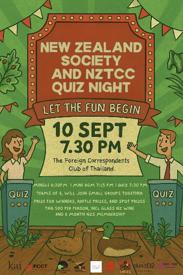 New Zealand Society & New Zealand Thai Chamber of Commerce quiz night