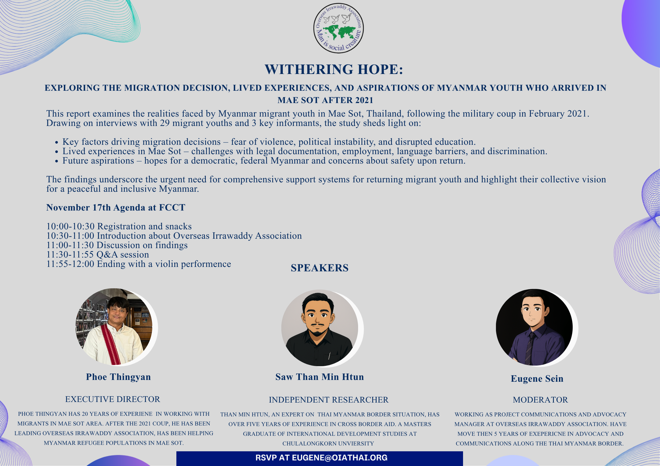 Withering hopes: Exploring the migration decisions, lived experiences and aspirations of Myanmar youth who arrived in Mae Sot after 2021