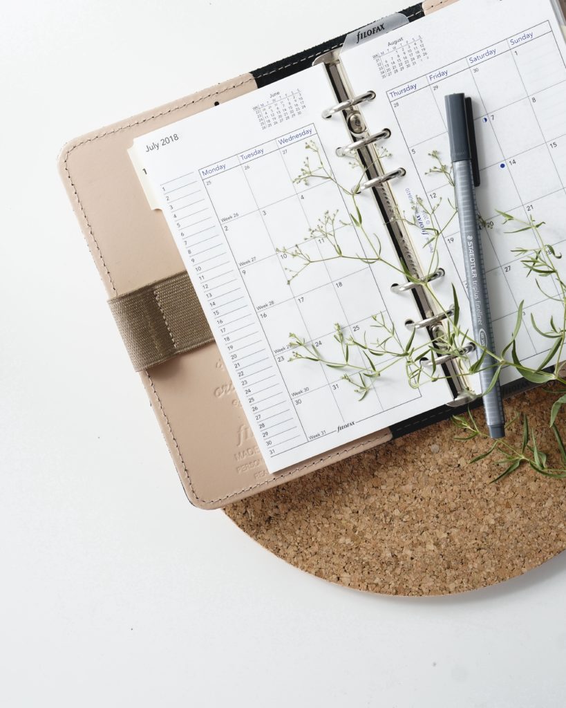wedding planner book with pen