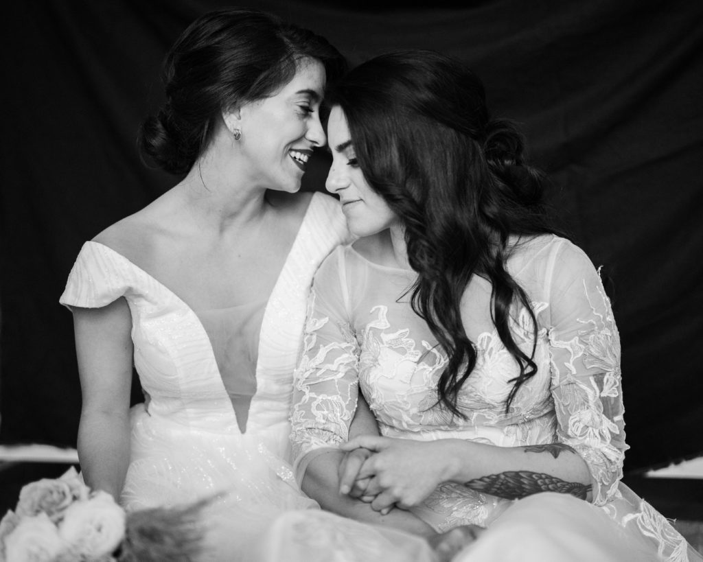 wedding hair that is half up and half down with loose waves