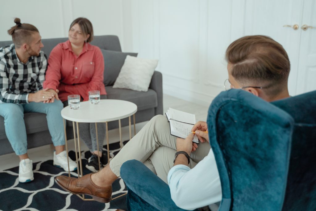 couple in a Professional Help session For Pre-Marriage Anxiety