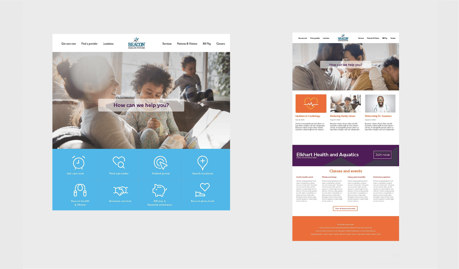 Beacon website screenshots
