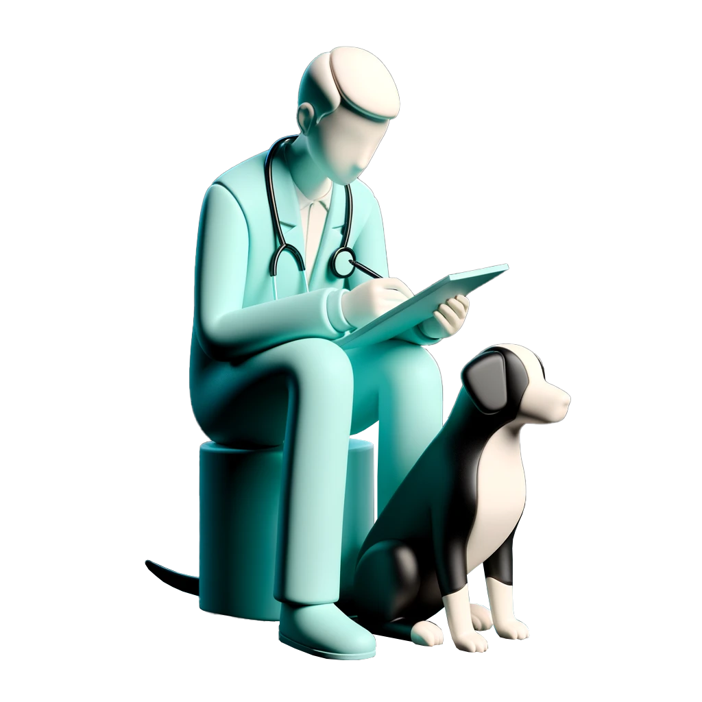 Lekarz weterynarii z psem