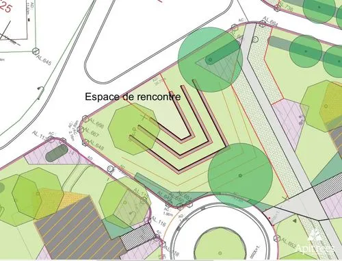 Zoom sur le plan des aménagements pour une cité à Cuesmes