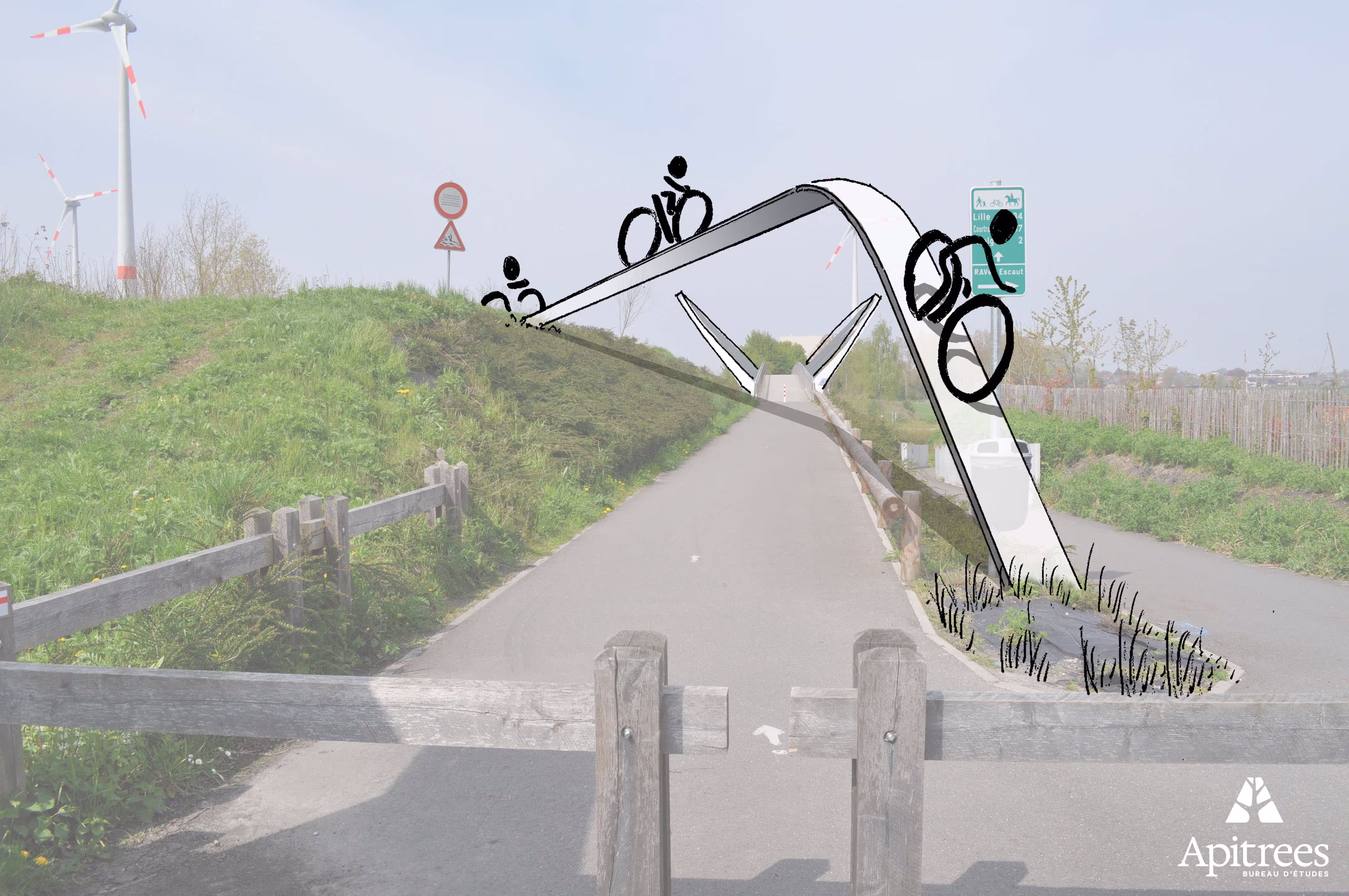 Illustration d'ambiance d'un aménagement paysager à l'entrée d'un Ravel