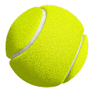 Palla da tennis gialla su sfondo trasparente.