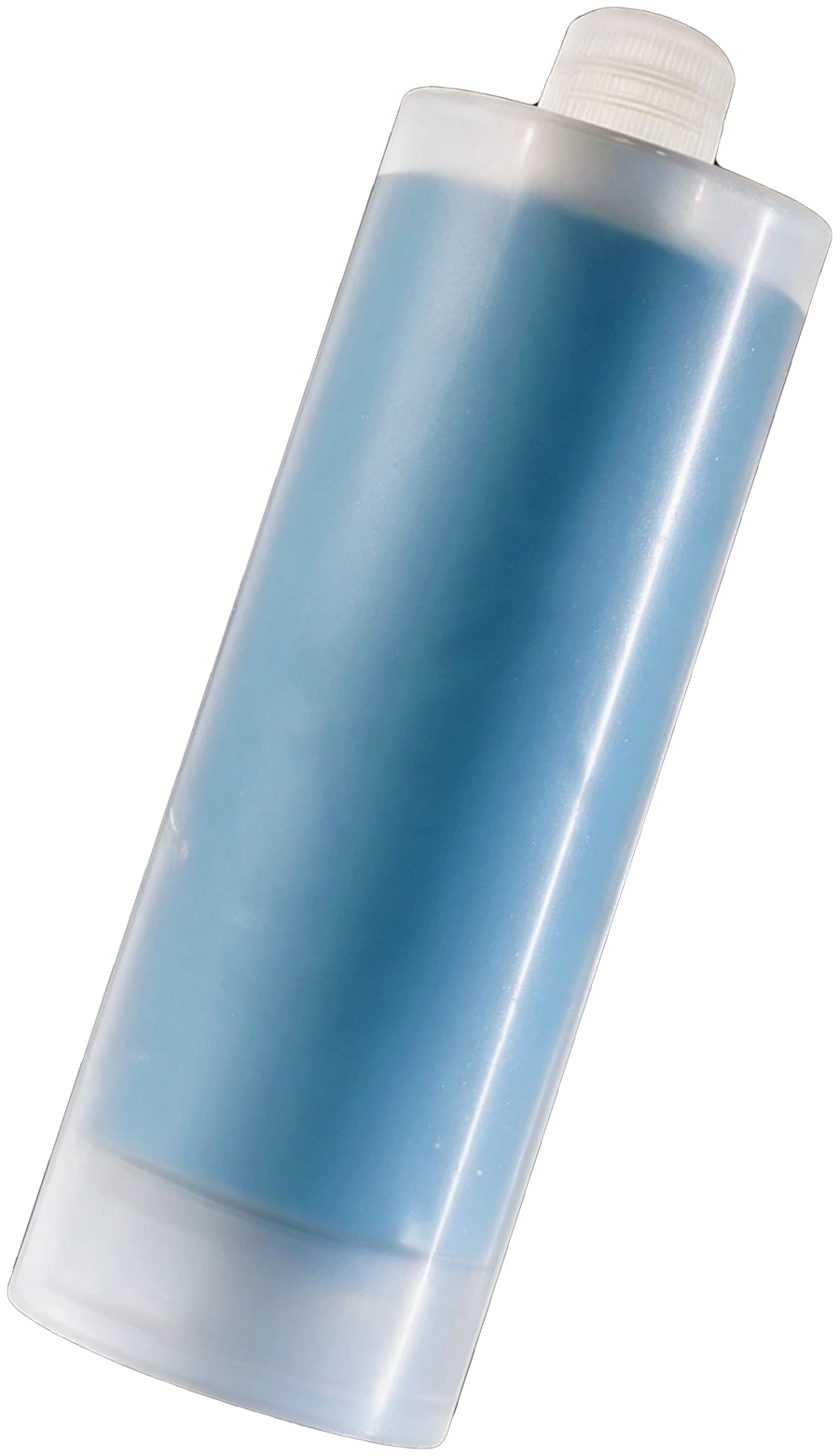 Translucent cartridge of blue silicone