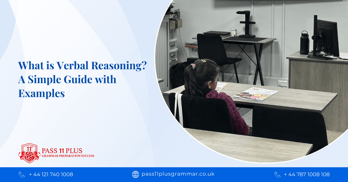 A child attending verbal reasoning classes