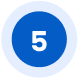Blue circle with white number 5 inside, surrounded by a light gray ring.
