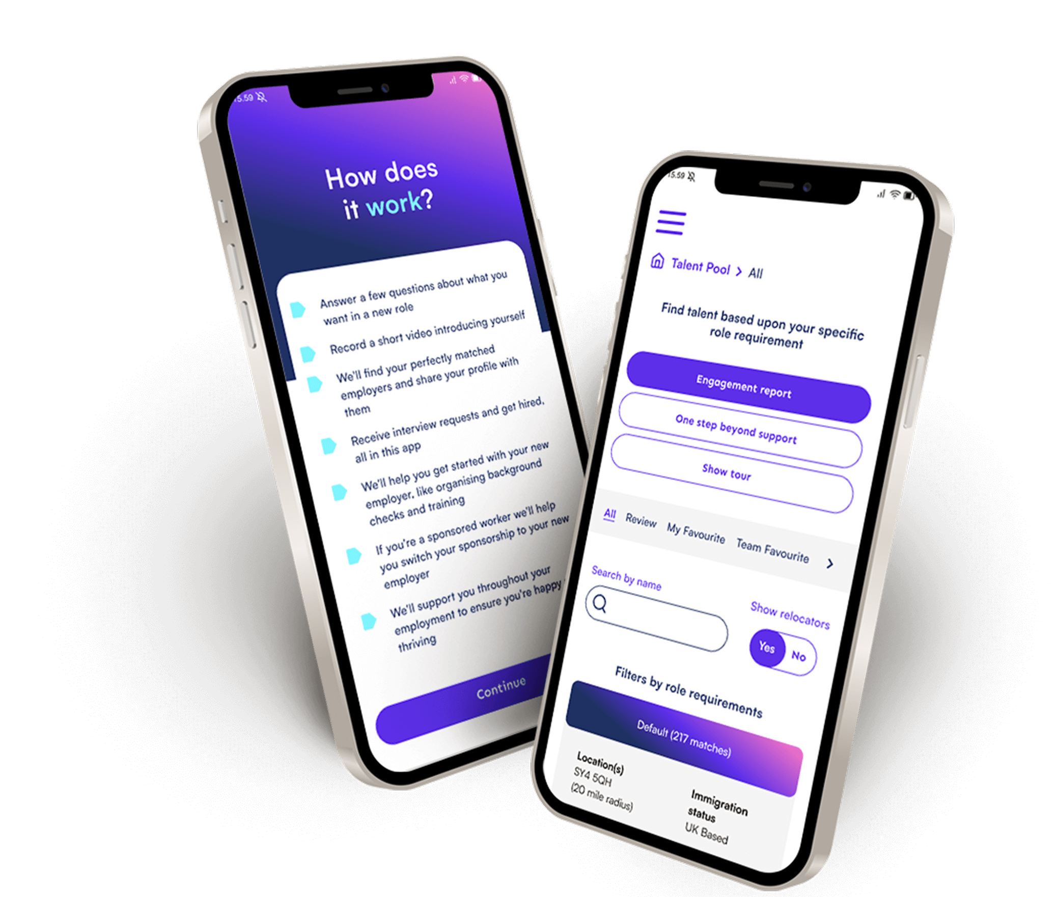 a phone mockup of the lifted app