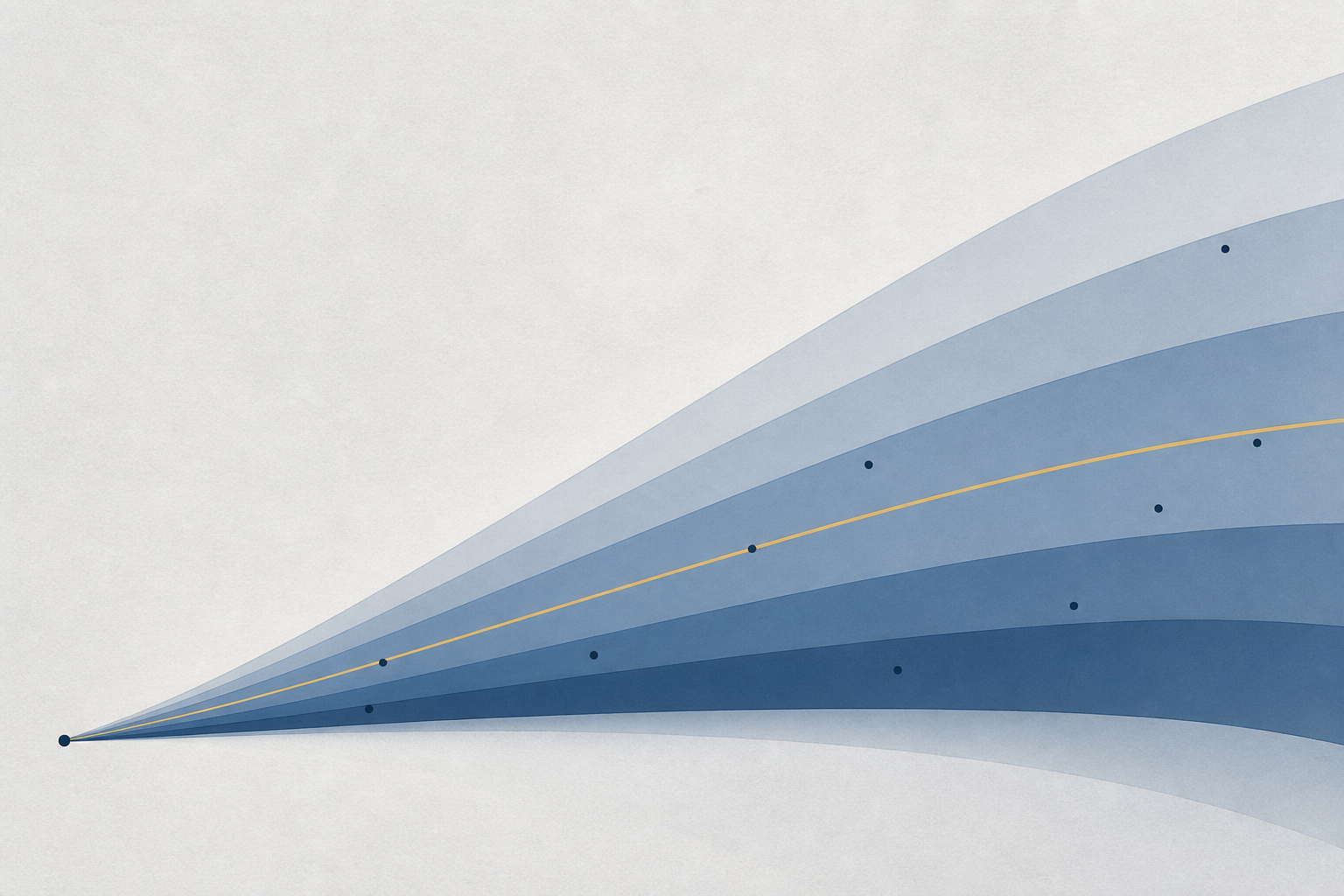 Abstract forecast fan of scenario pathways