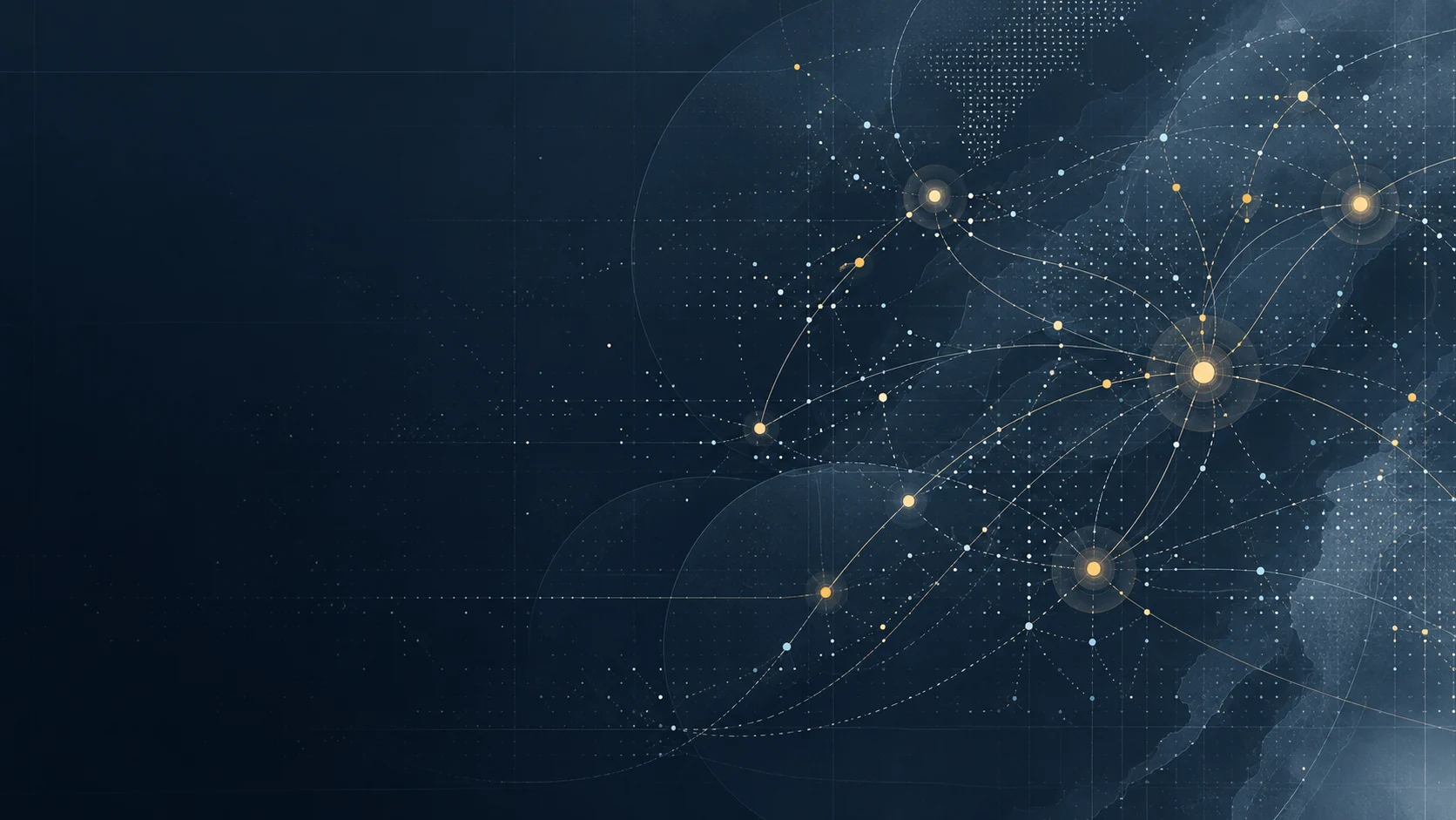Abstract data network with collaboration nodes supporting company snapshot and team narrative.