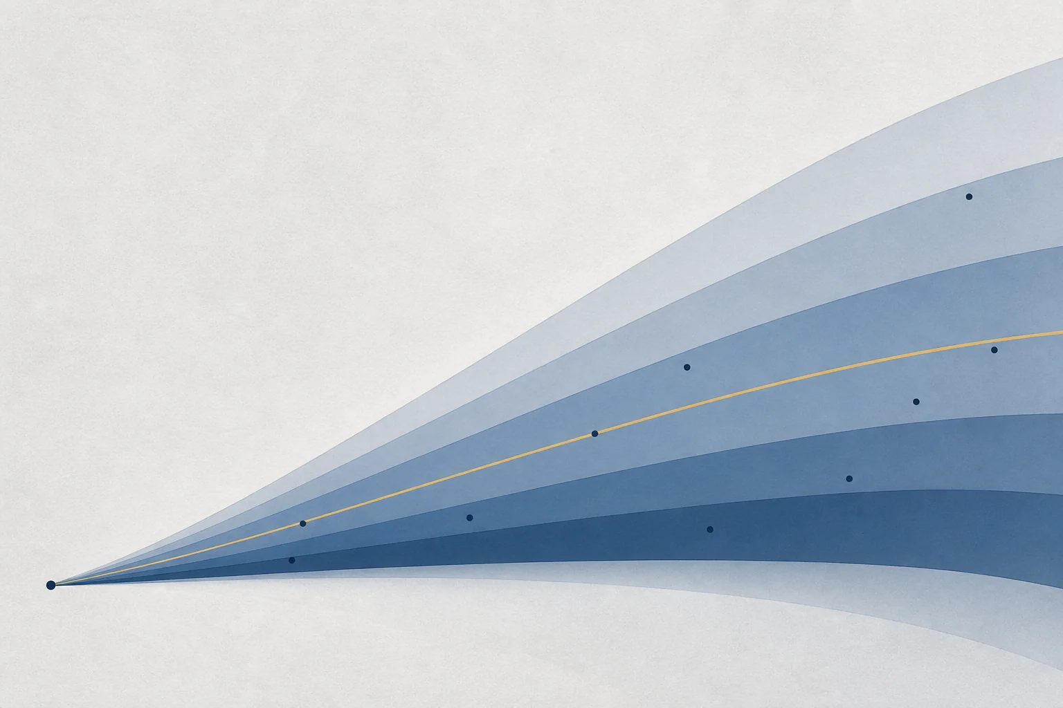 Abstract forecast fan of scenario pathways