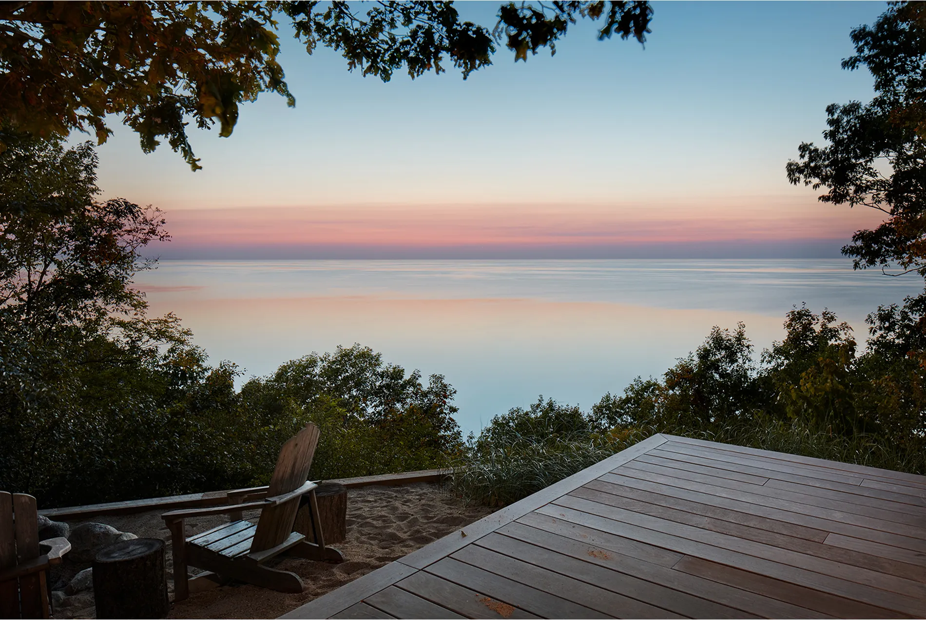 Outdoor hardwood deck
