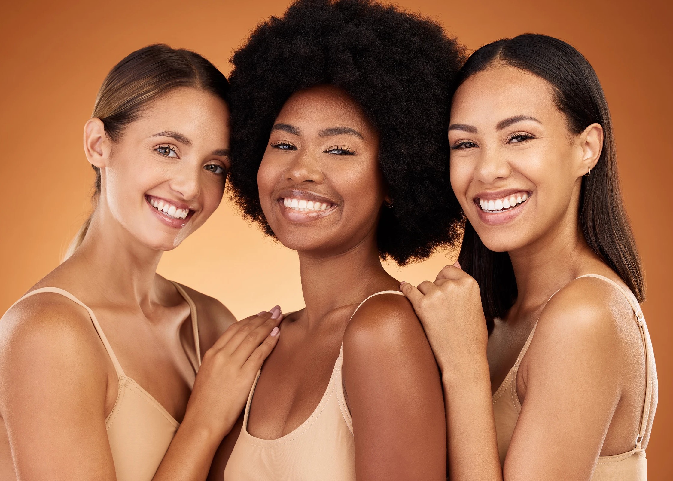 A group of women smiling