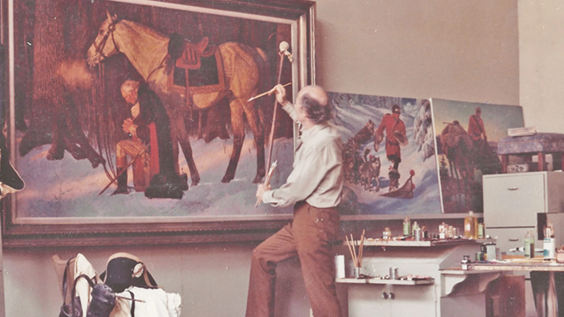 man with a painting