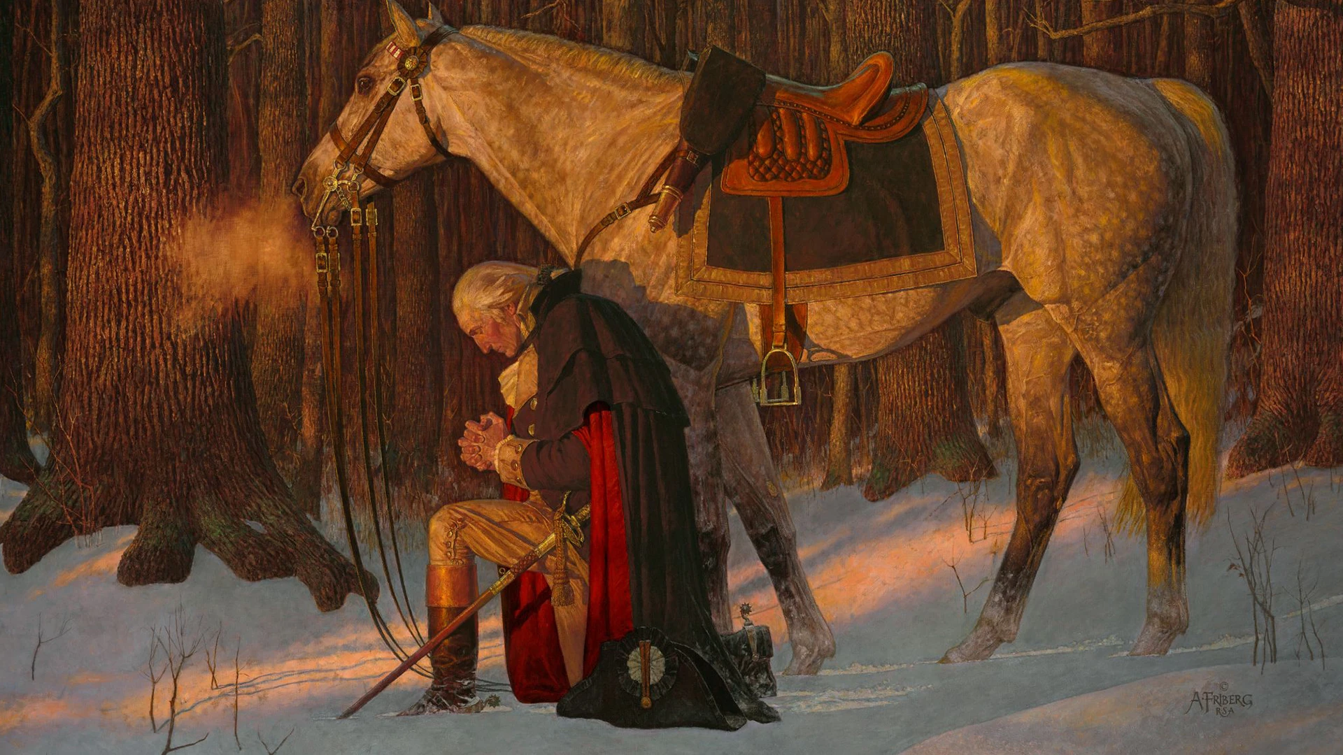 Arnold Friberg's painting: The Prayer At Valley Forge