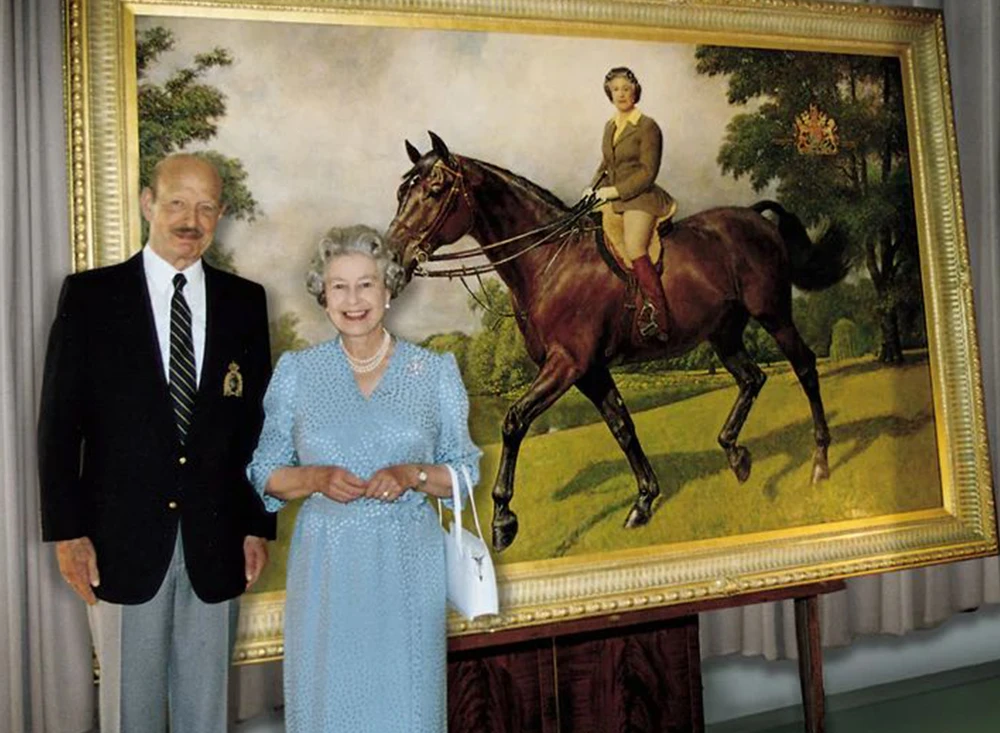Arnold Friberg with Queen Elizabeth II