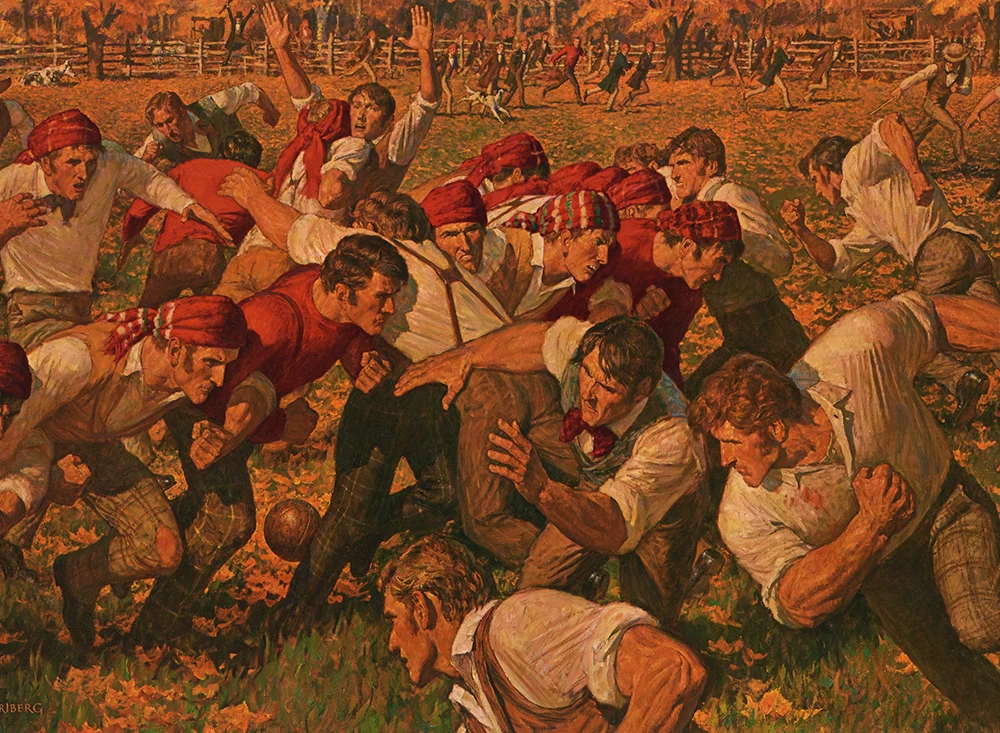 Arnold Friberg's Painting: The First Game