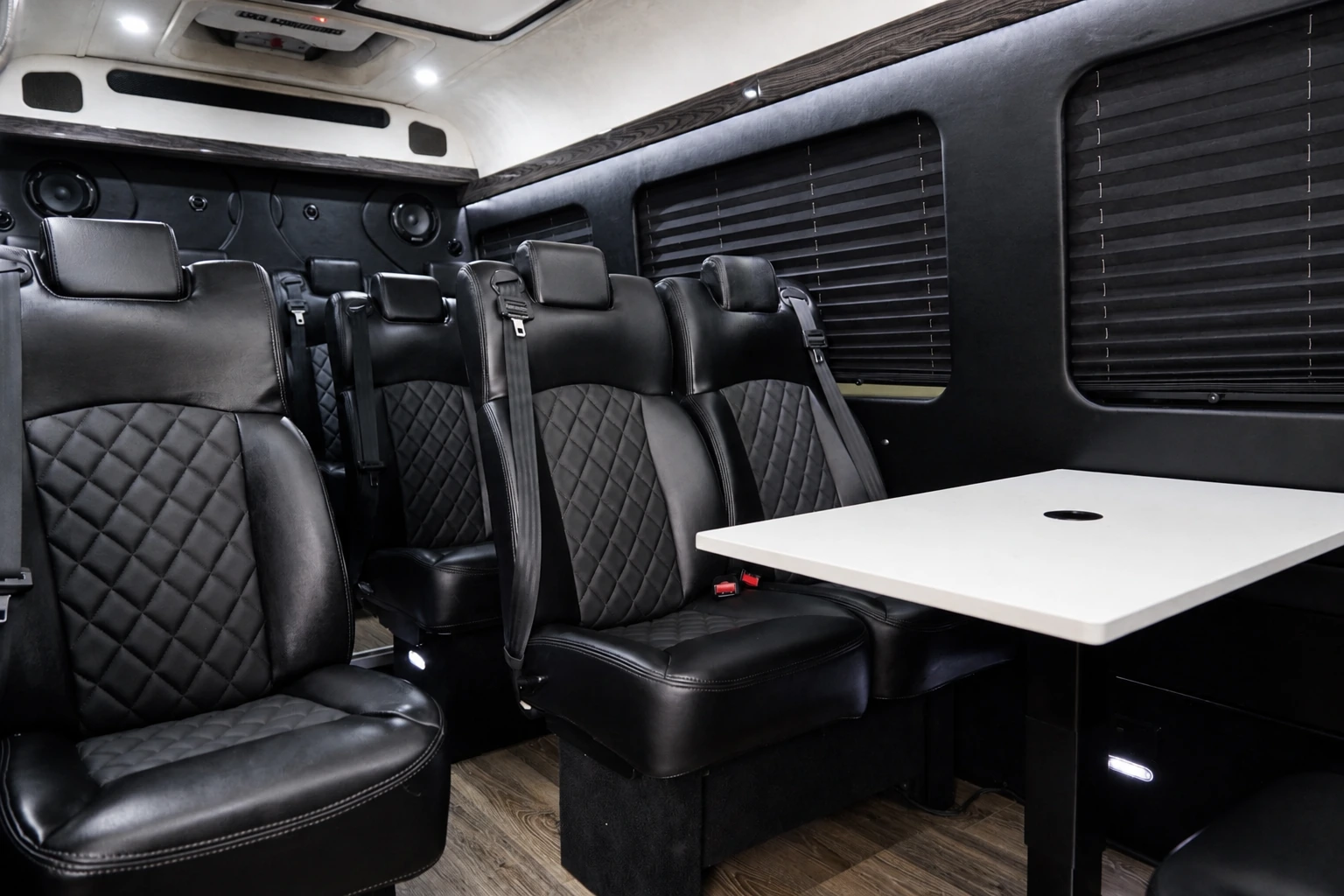 VANTA BLK Sprinter forward cabin with leather seats and TV
