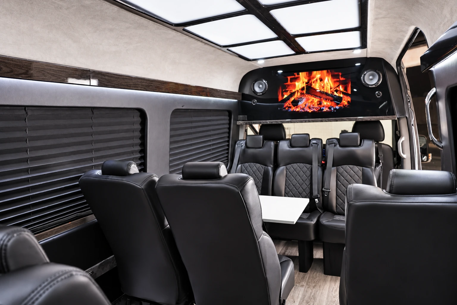 VANTA BLK Sprinter cabin with TV and table