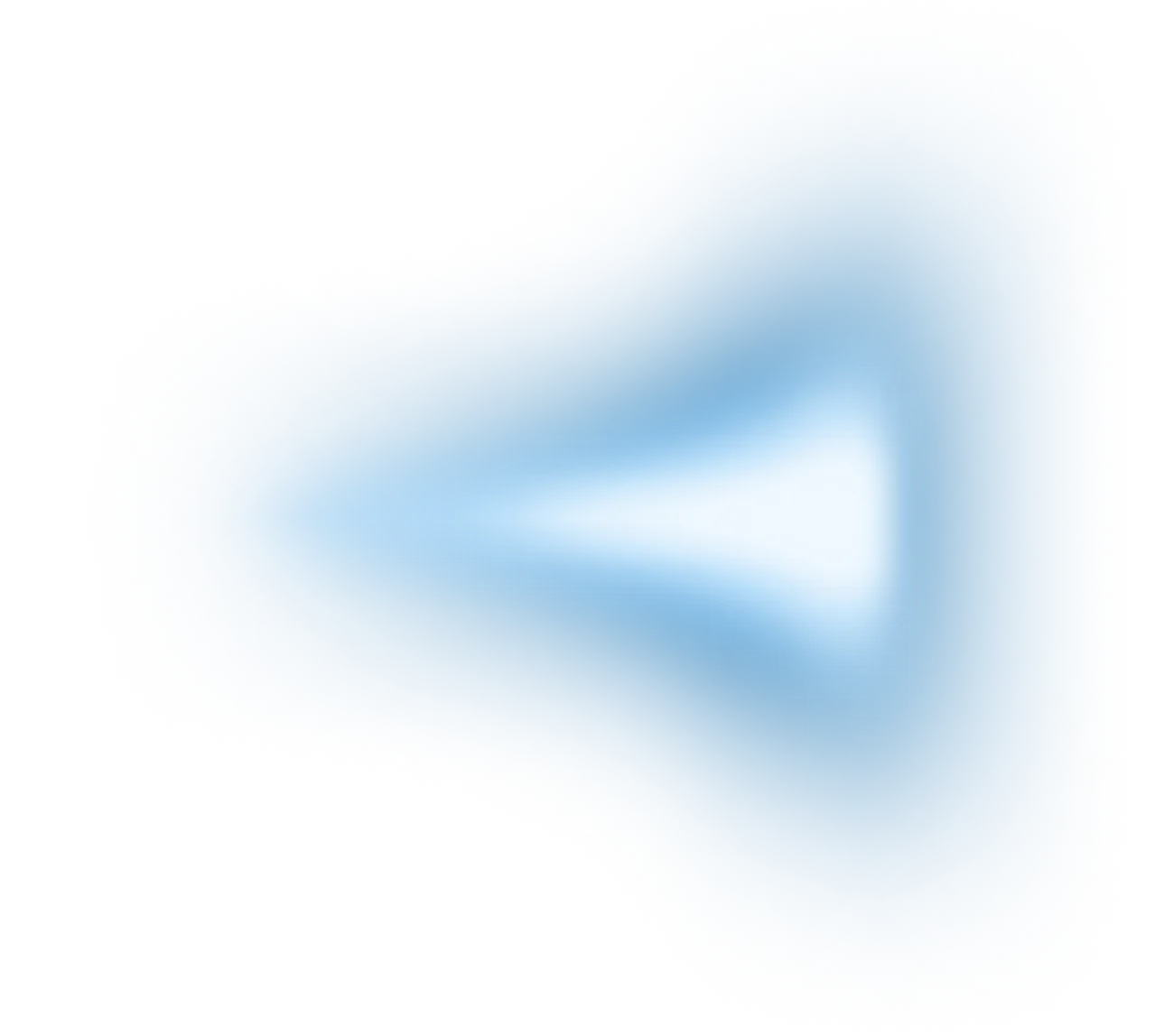 Abstract blue light flare with a glowing white center fading outward.