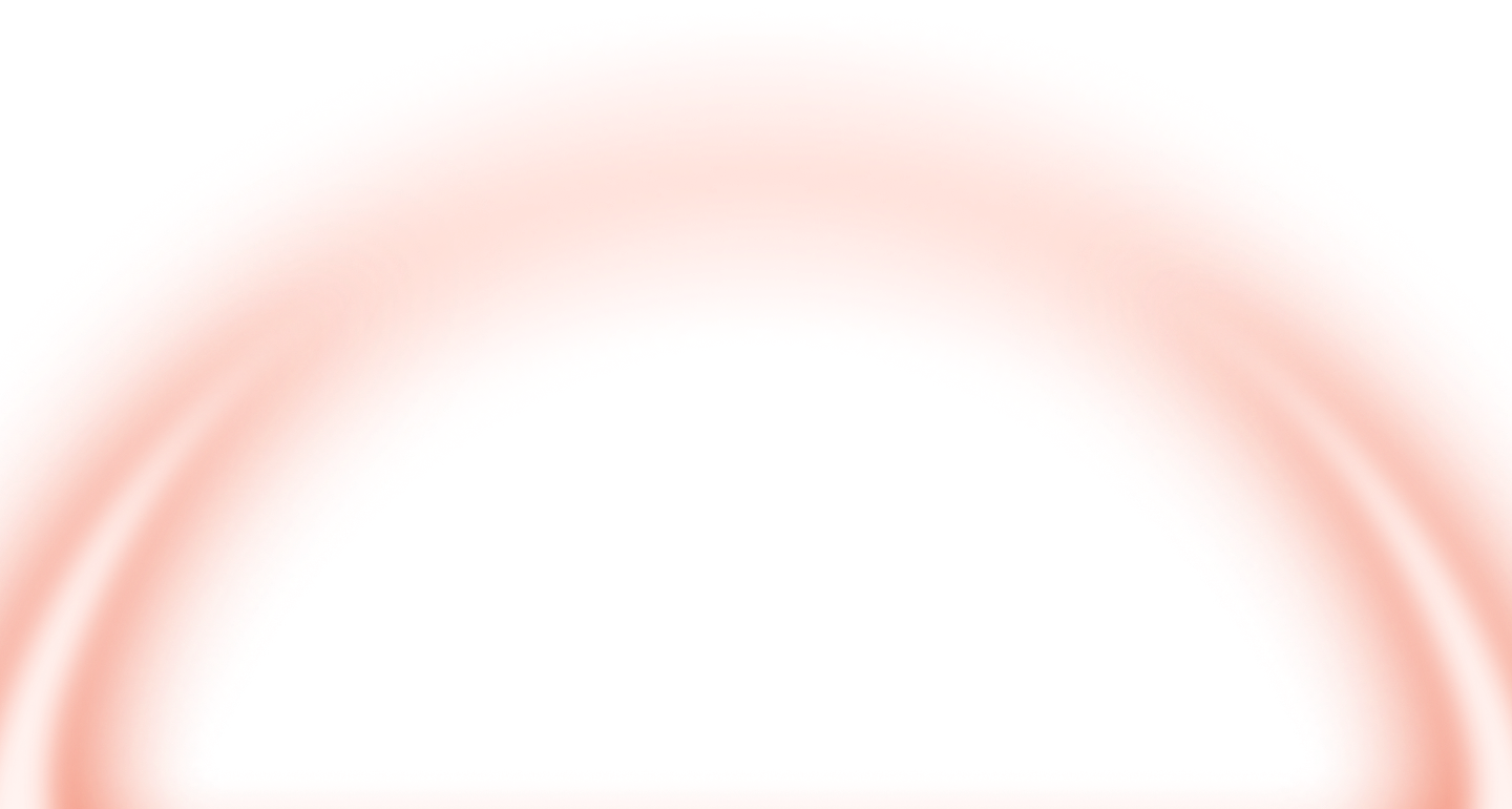 Semi-circular glowing arc in vibrant orange with soft highlights on a transparent background.