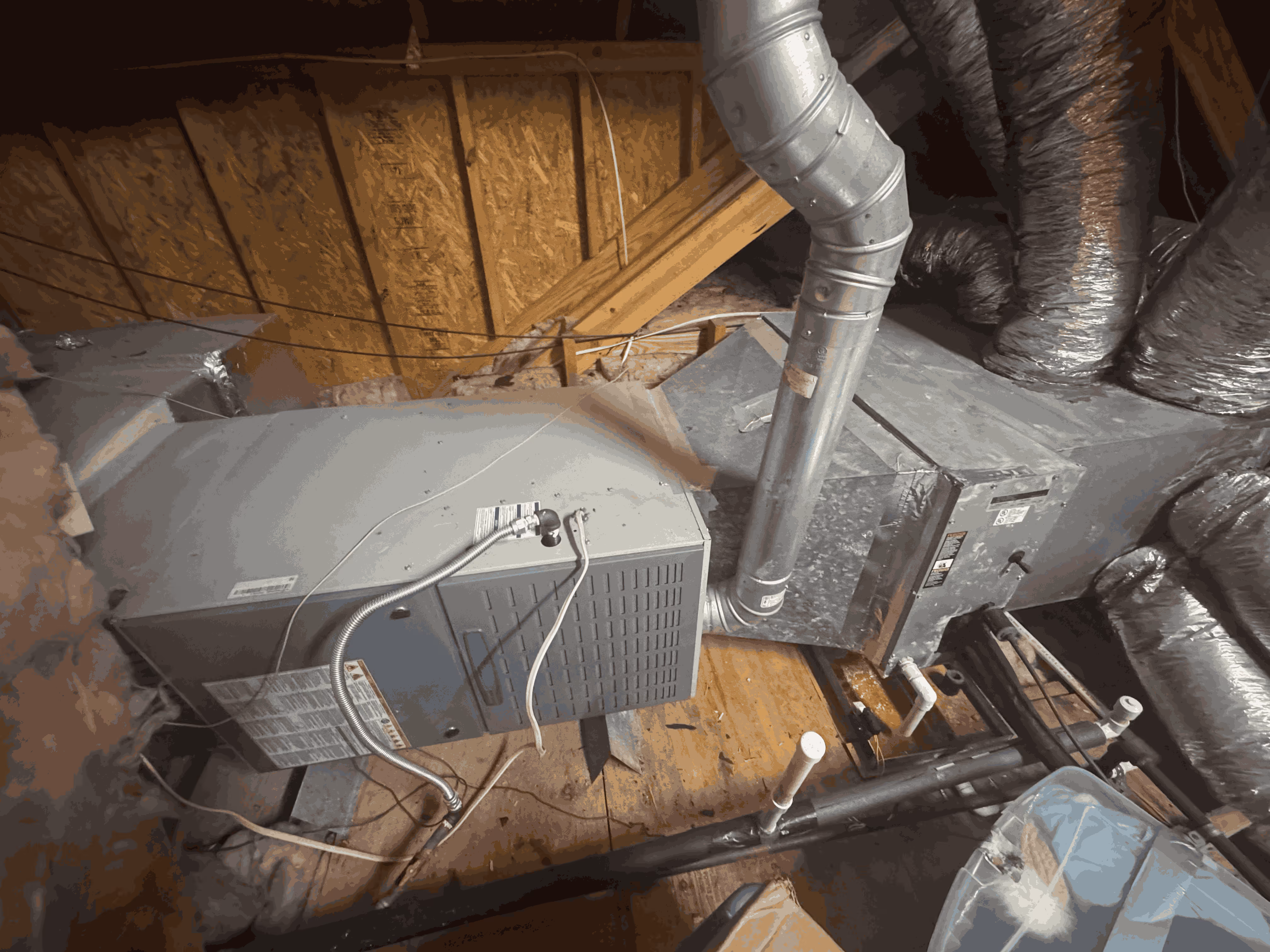 A picture of a room with a lot of pipes.