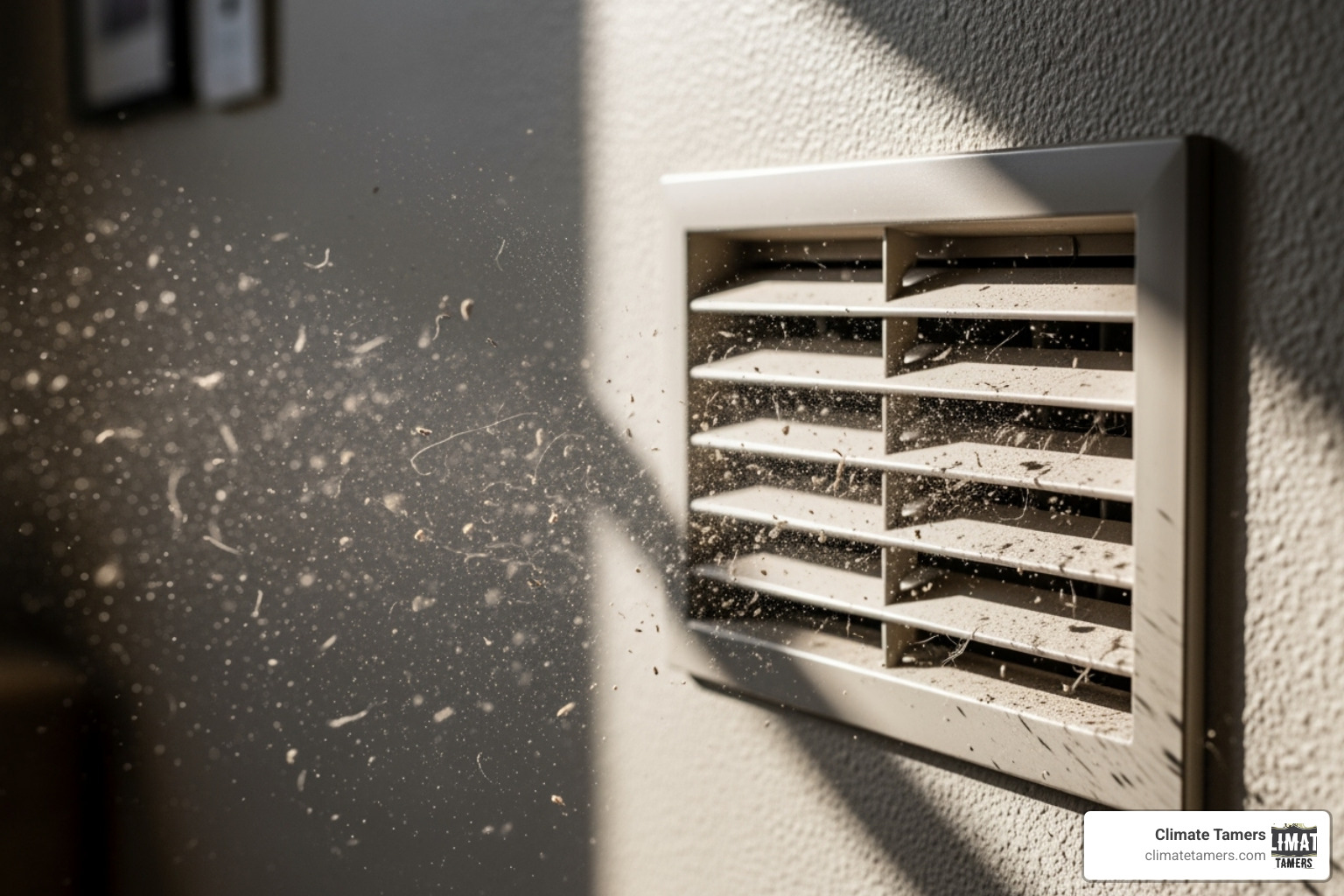 visible dust and debris blowing from a vent - air duct cleaning new orleans